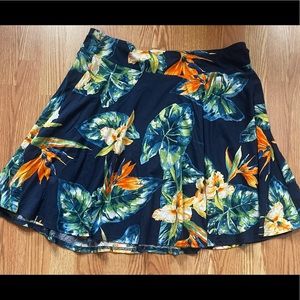 Chaps Tropical A-Line Floral Skirt size XL